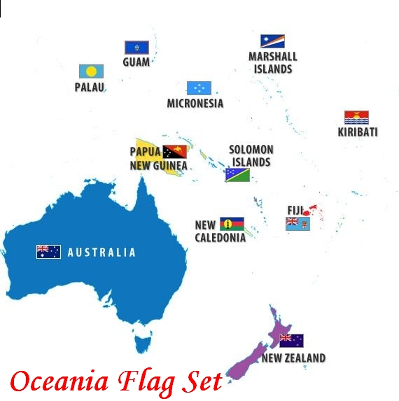 oceania country flags